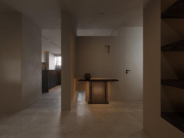 以工業(yè)風(fēng)的微水泥作為貫穿室內(nèi)的線索，卻不乏溫暖與活力